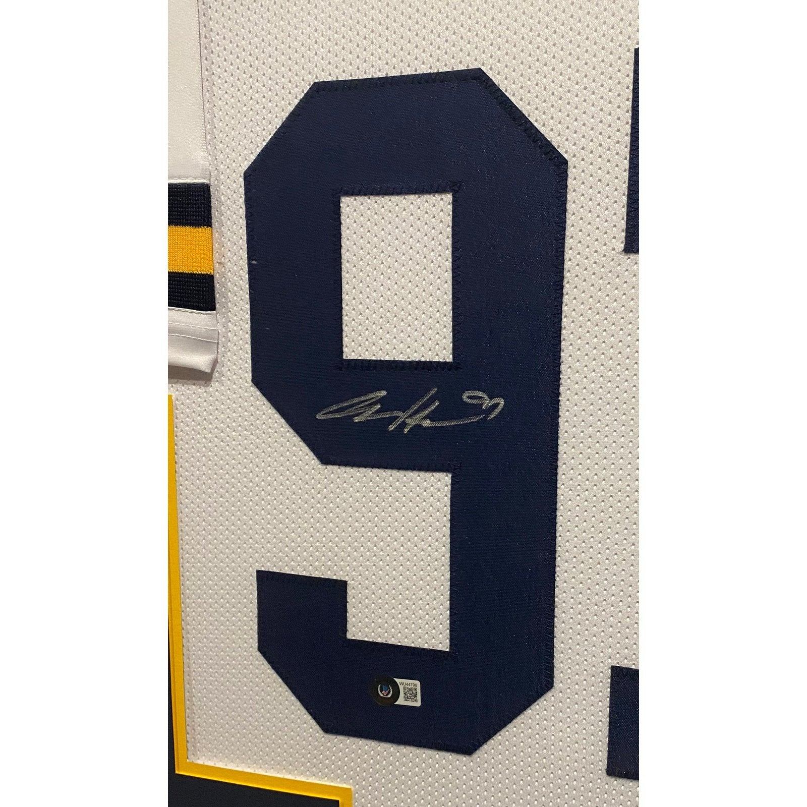 Aidan Hutchinson Signed Custom Framed Jersey Display (Beckett)