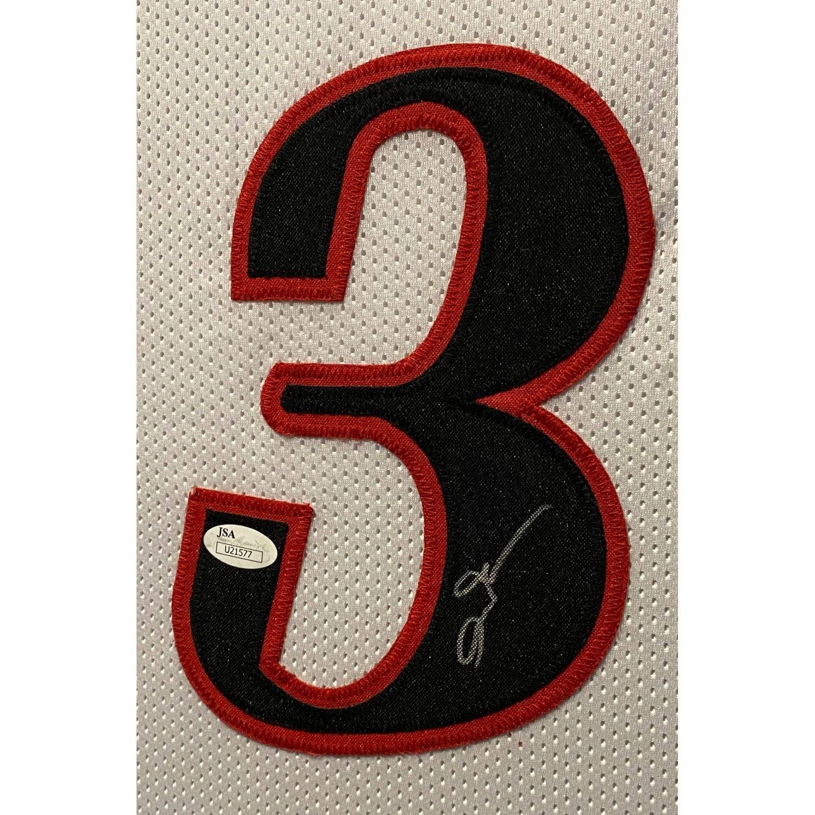 Philadelphia 76ers Allen Iverson Autographed Framed Red Jersey JSA Sto — RSA