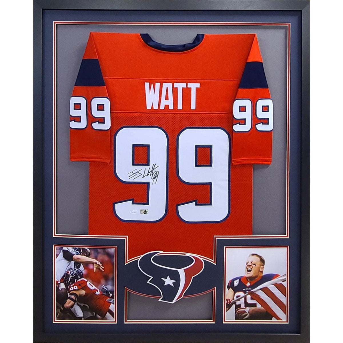 J.J. Watt Framed Signed Houston Texans Jersey JSA Autographed Wisconsin JJ