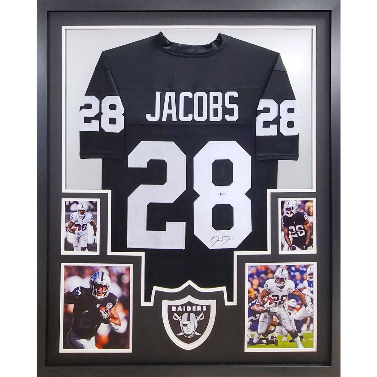 Josh Jacobs Signed Framed Jersey Beckett Autographed Las Vegas Raiders