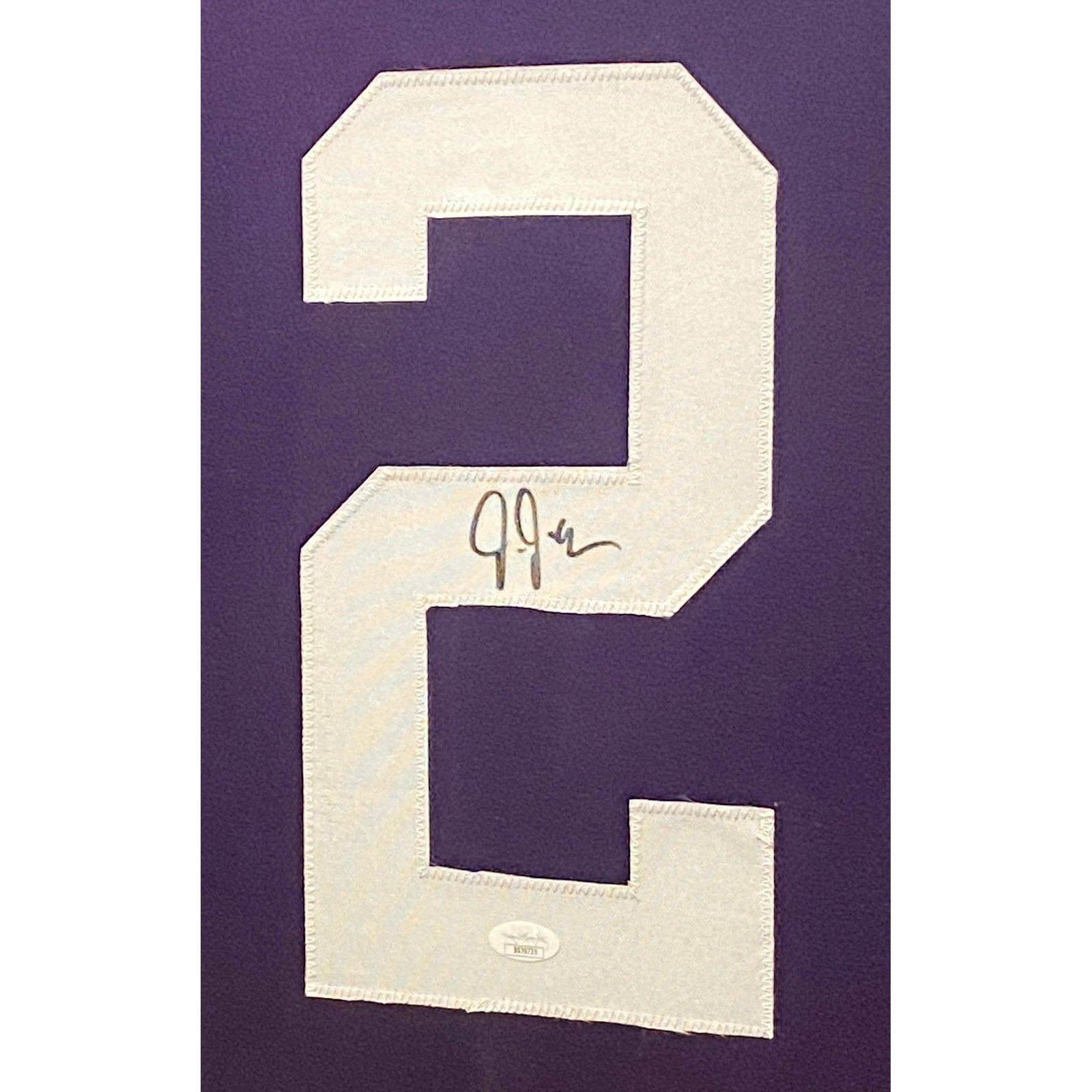 Justin Jefferson Framed Signed LSU Jersey JSA Autographed Lousiana State