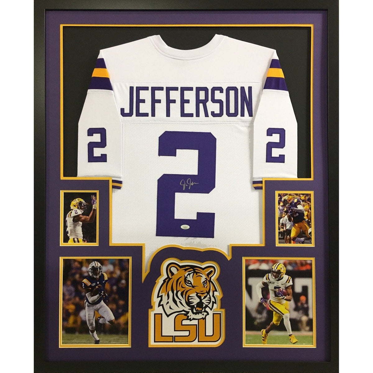 Justin Jefferson Framed Signed Jersey JSA Autographed Signed LSU Lousiana State