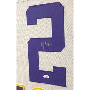 Justin Jefferson Framed Signed Jersey JSA Autographed Signed LSU Lousiana State