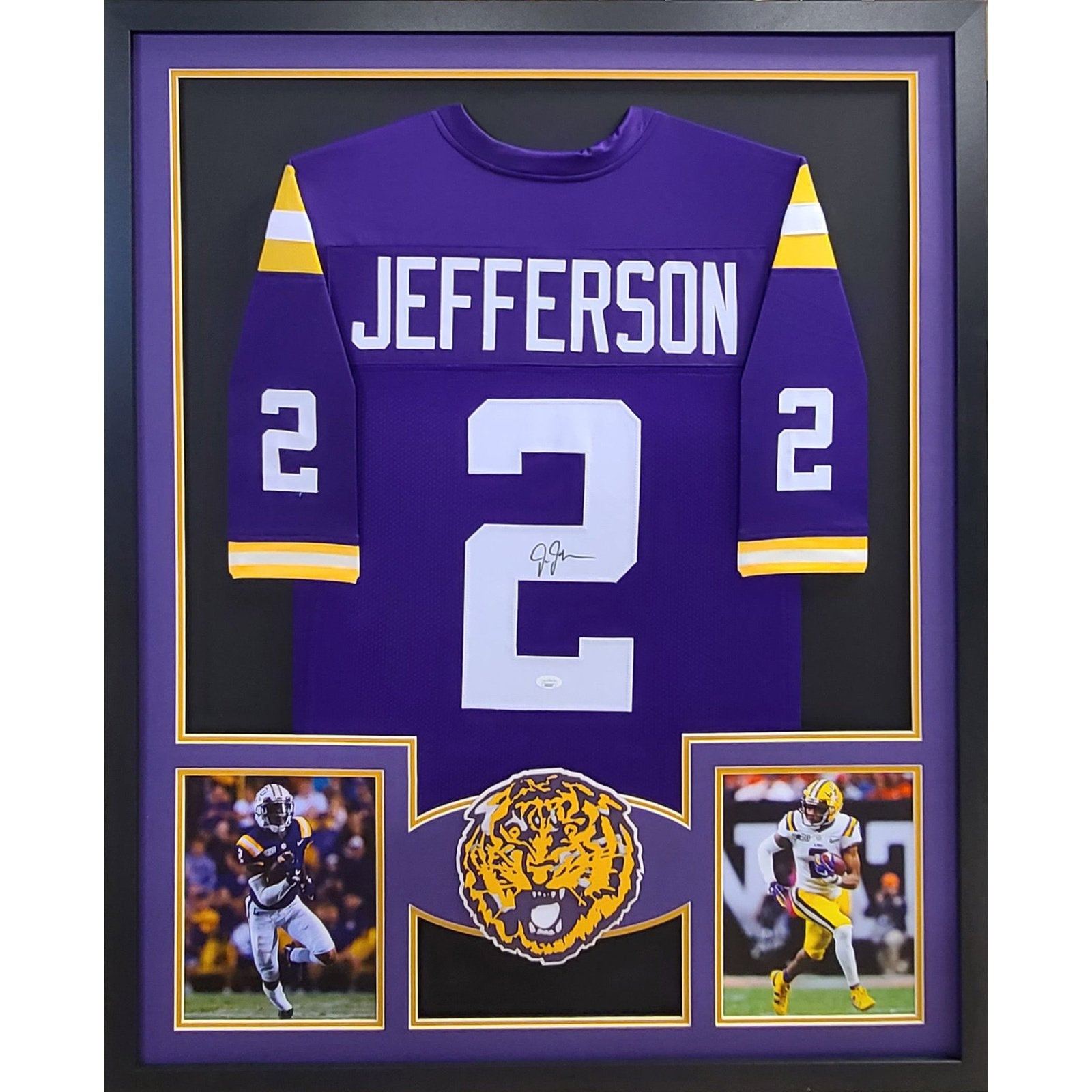 Justin Jefferson Framed Signed LSU Jersey JSA Autographed Lousiana State THL