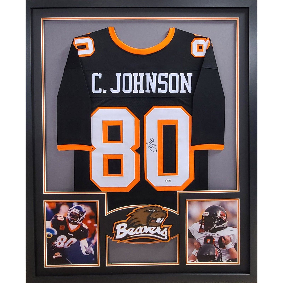 Chad Johnson Signed Framed Jersey PSA/DNA Autographed Oregon State Beavers