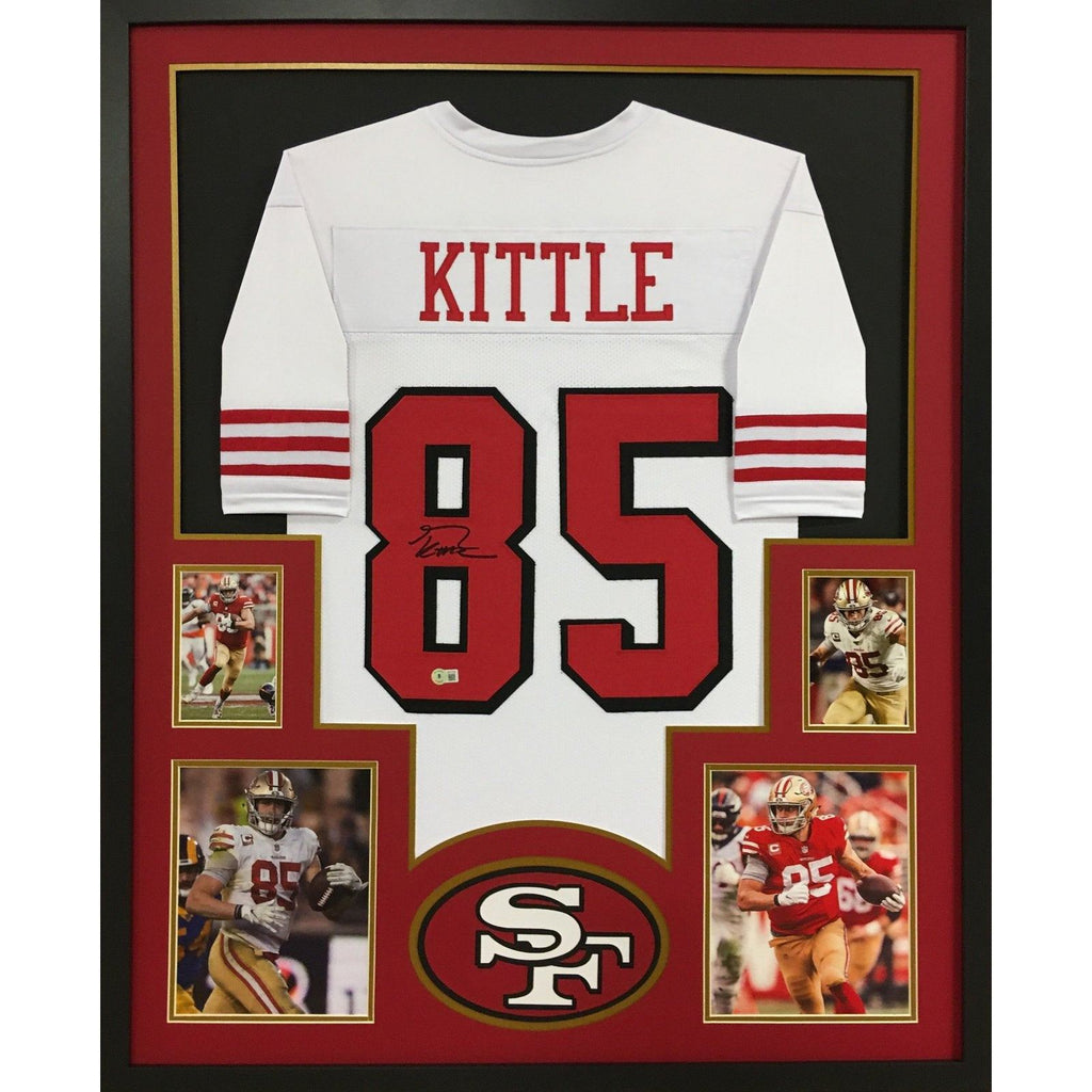 George Kittle Framed Signed Jersey Beckett Autographed Iowa Hawkeyes 4