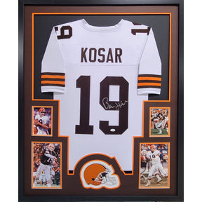 Bernie Kosar Signed Framed Jersey JSA Autographed Cleveland Browns