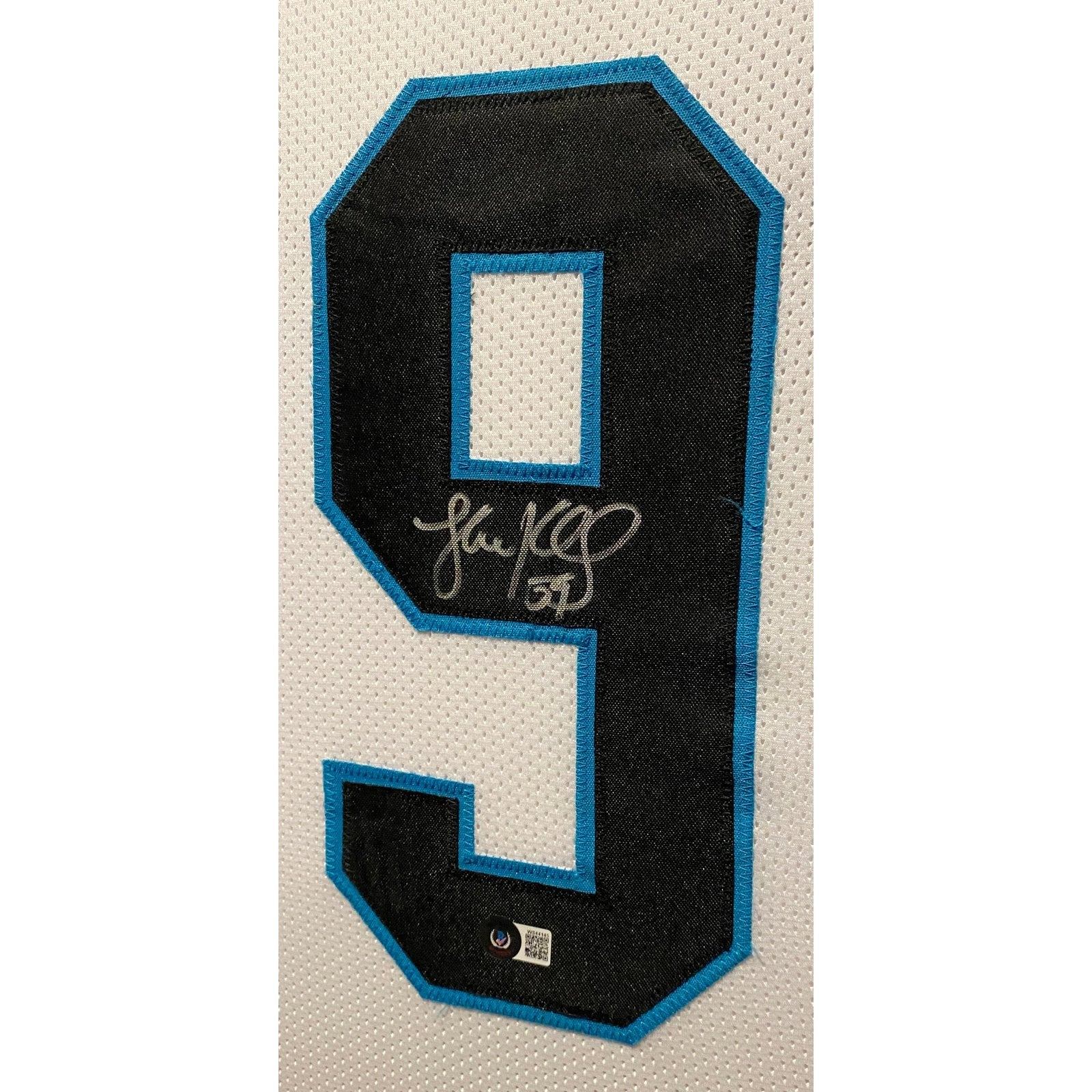 LUKE KUECHLY SIGNED JERSEY FRAMED SUEDE MATTE AUTO CAROLINA PANTHERS PSA DNA