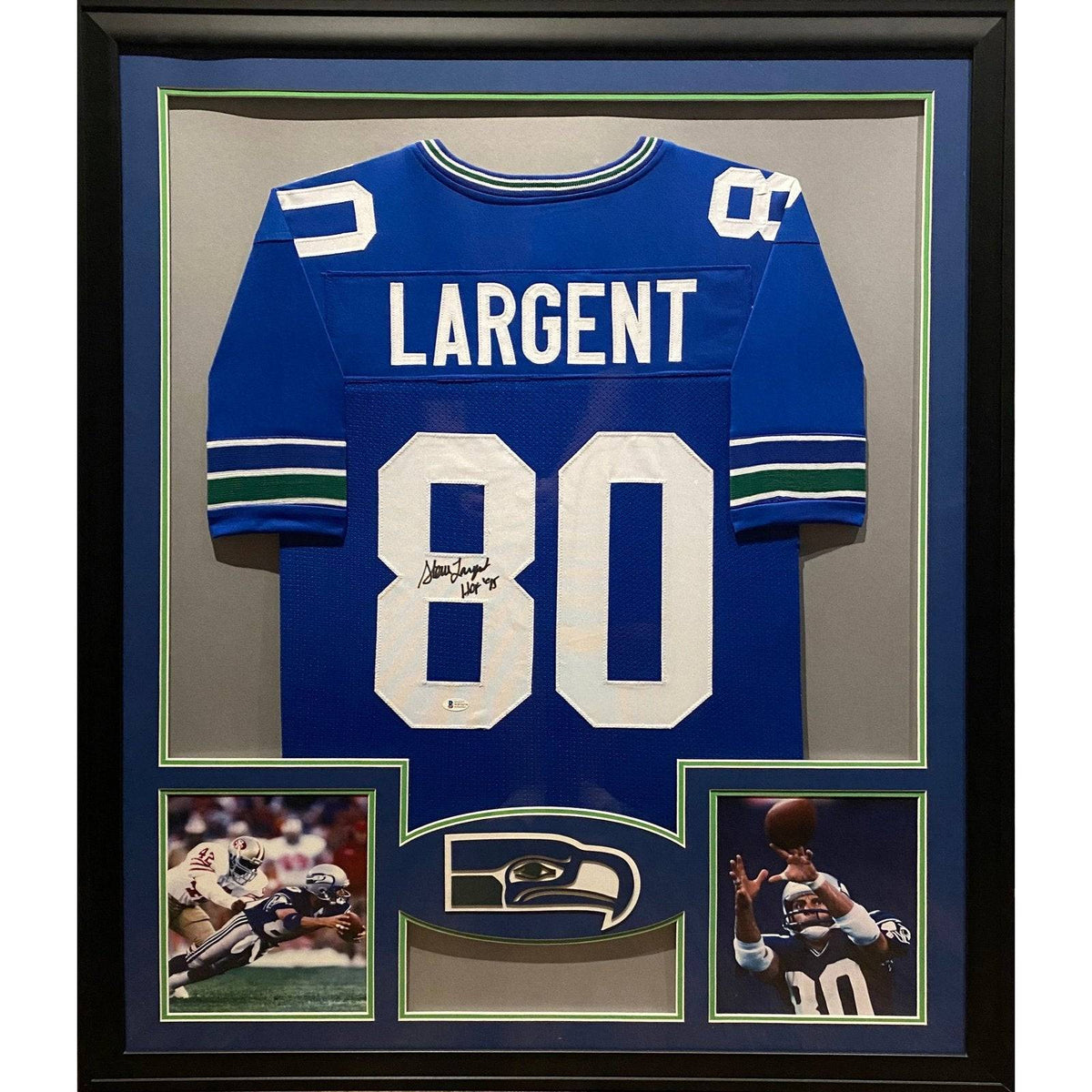 Steve Largent Framed Jersey Beckett Autographed Signed Seattle Seahawks  Tulsa