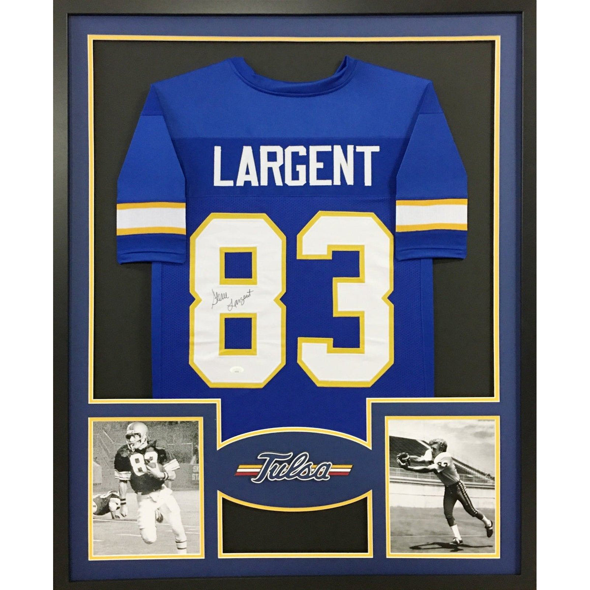 Steve Largent Signed Framed Jersey JSA Autographed Tulsa Hurricanes