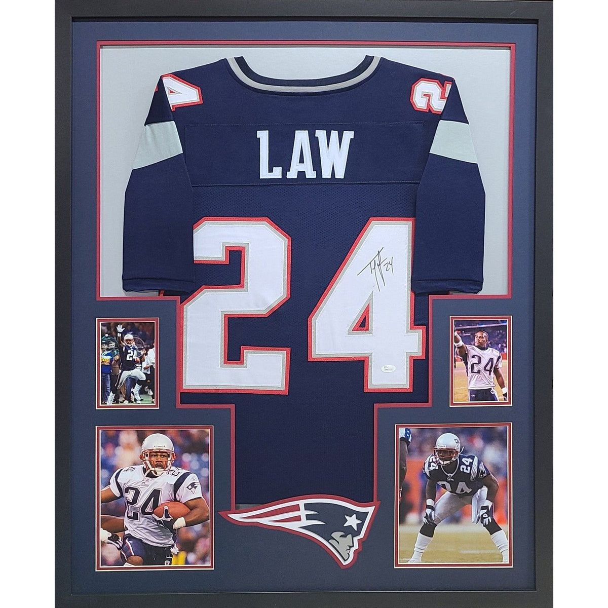 Ty Law Signed Framed Jersey JSA Autographed New England Patriots