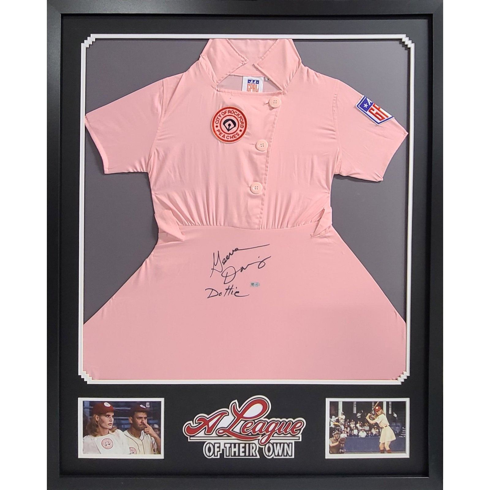 Geena Davis Signed Framed Dress A League Of Their Own MLB Authenticated