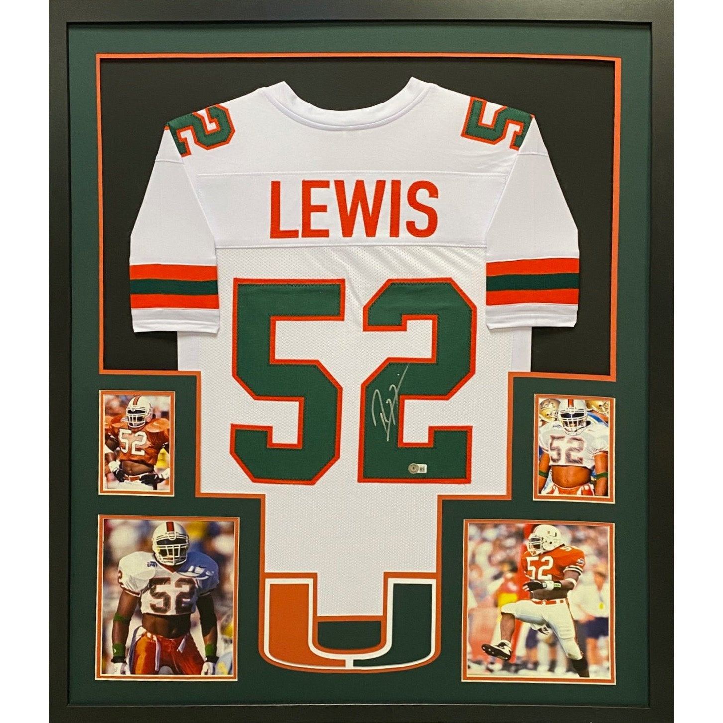 Ray Lewis Framed Jersey Beckett Autographed Signed Miami Hurricanes