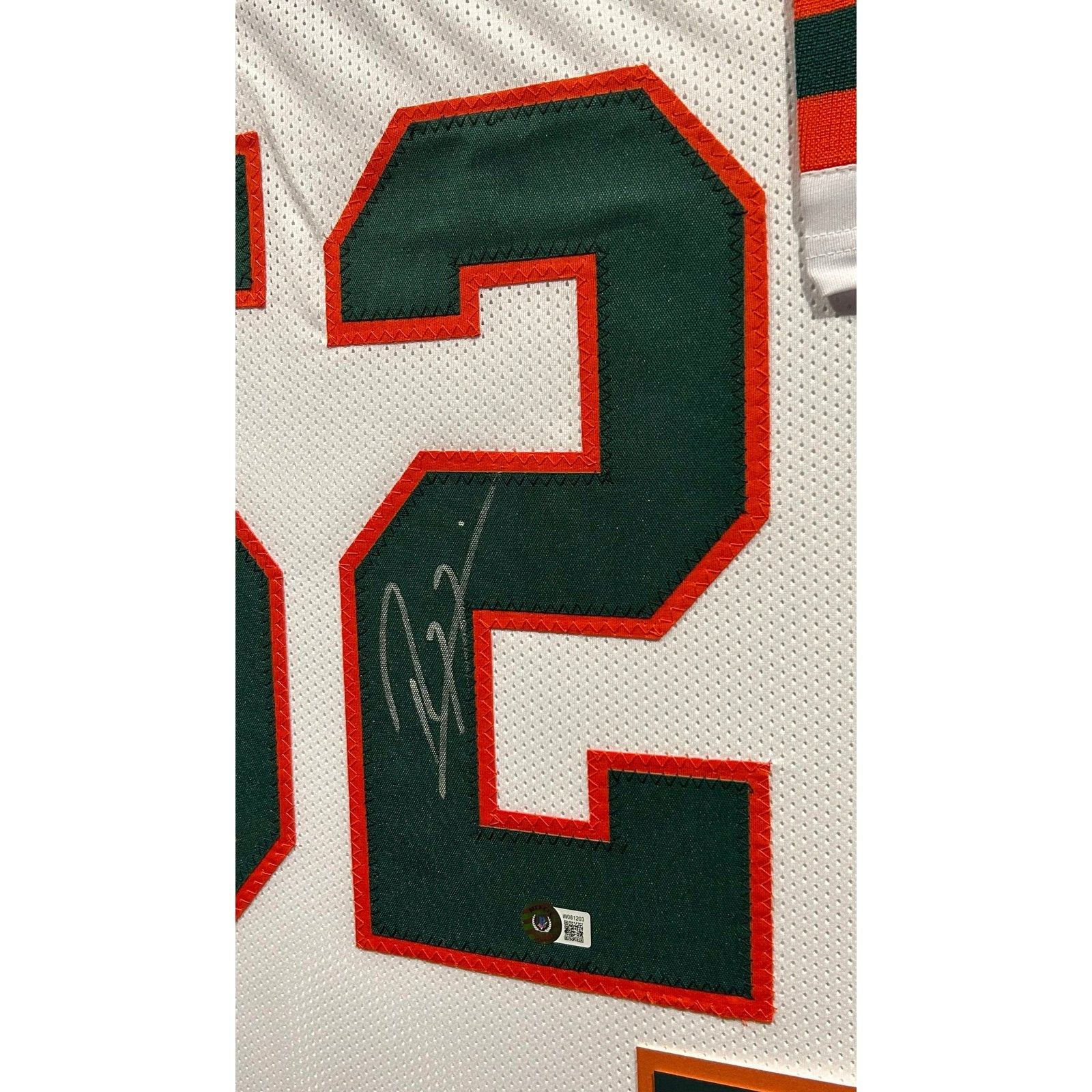 Ray Lewis Autographed Framed Miami Jersey