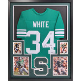 Lorenzo White Framed Signed Michigan State Jersey Playball INK Autographed