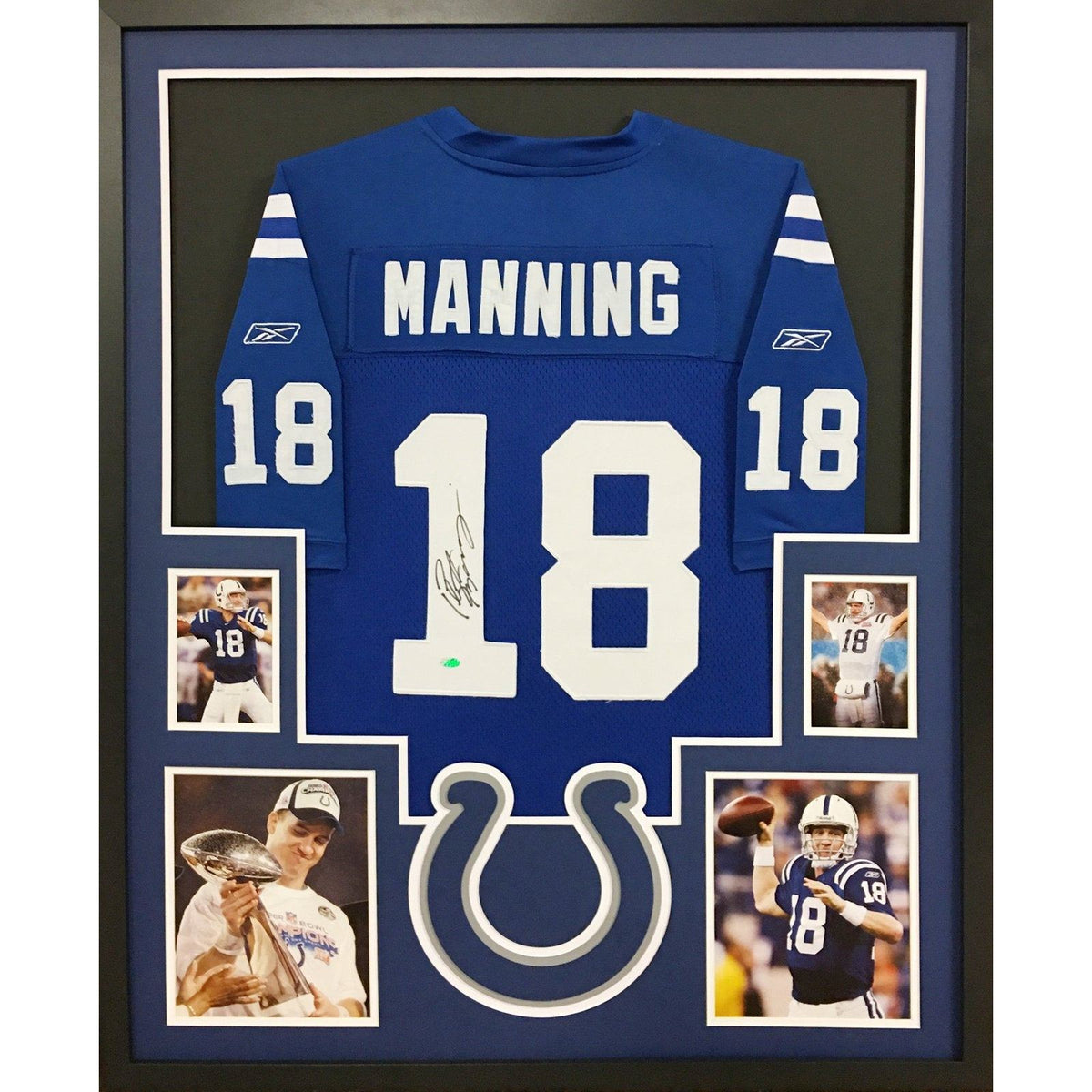 Peyton Manning Framed Jersey Mounted Memories Autographed Signed Colts