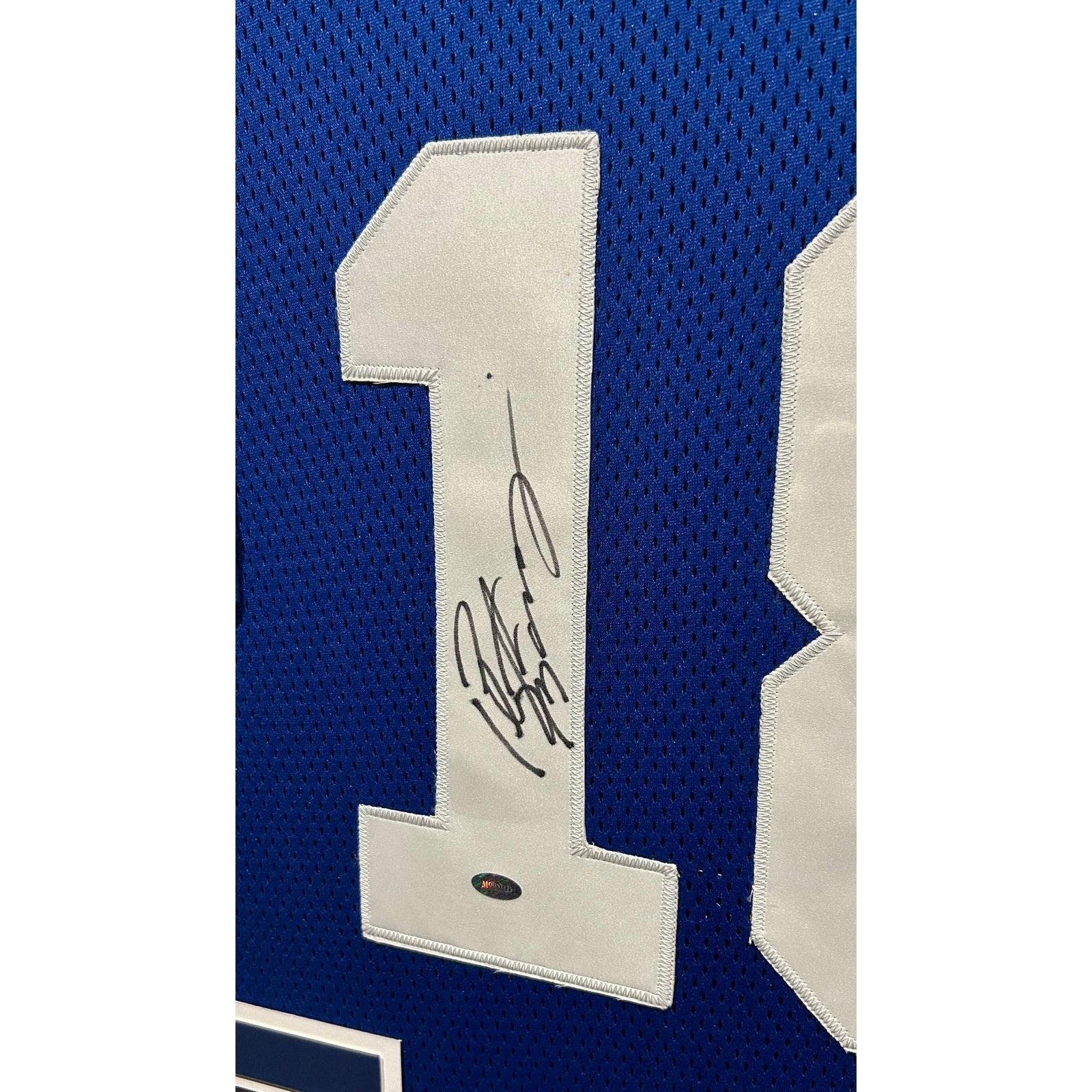 Peyton Manning Autographed and Framed Blue Broncos Jersey