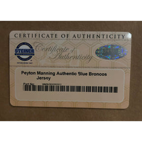 Peyton Manning Autographed and Framed Blue Broncos Jersey