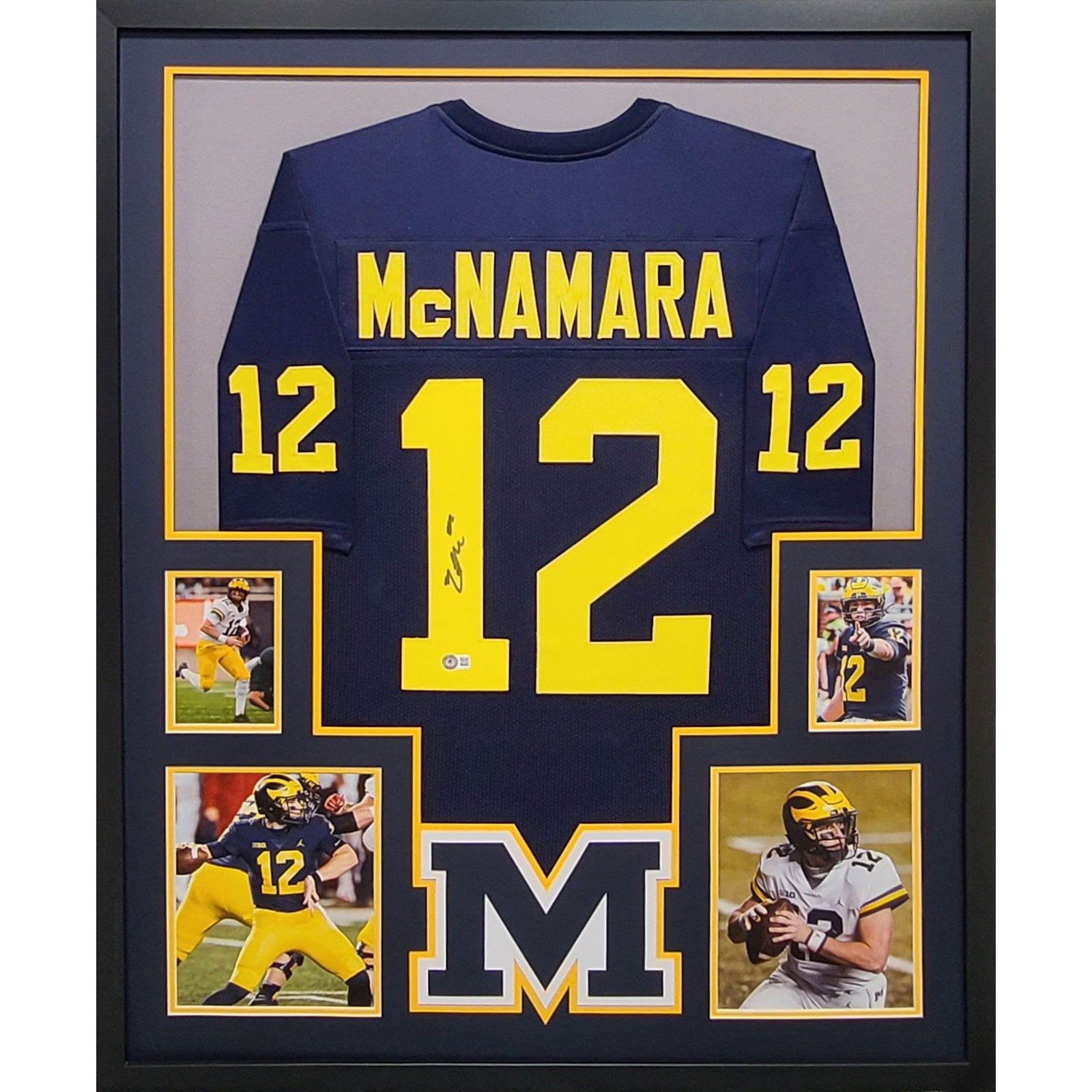 Cade McNamara Framed Signed Jersey Beckett Autographed Michigan Wolverines