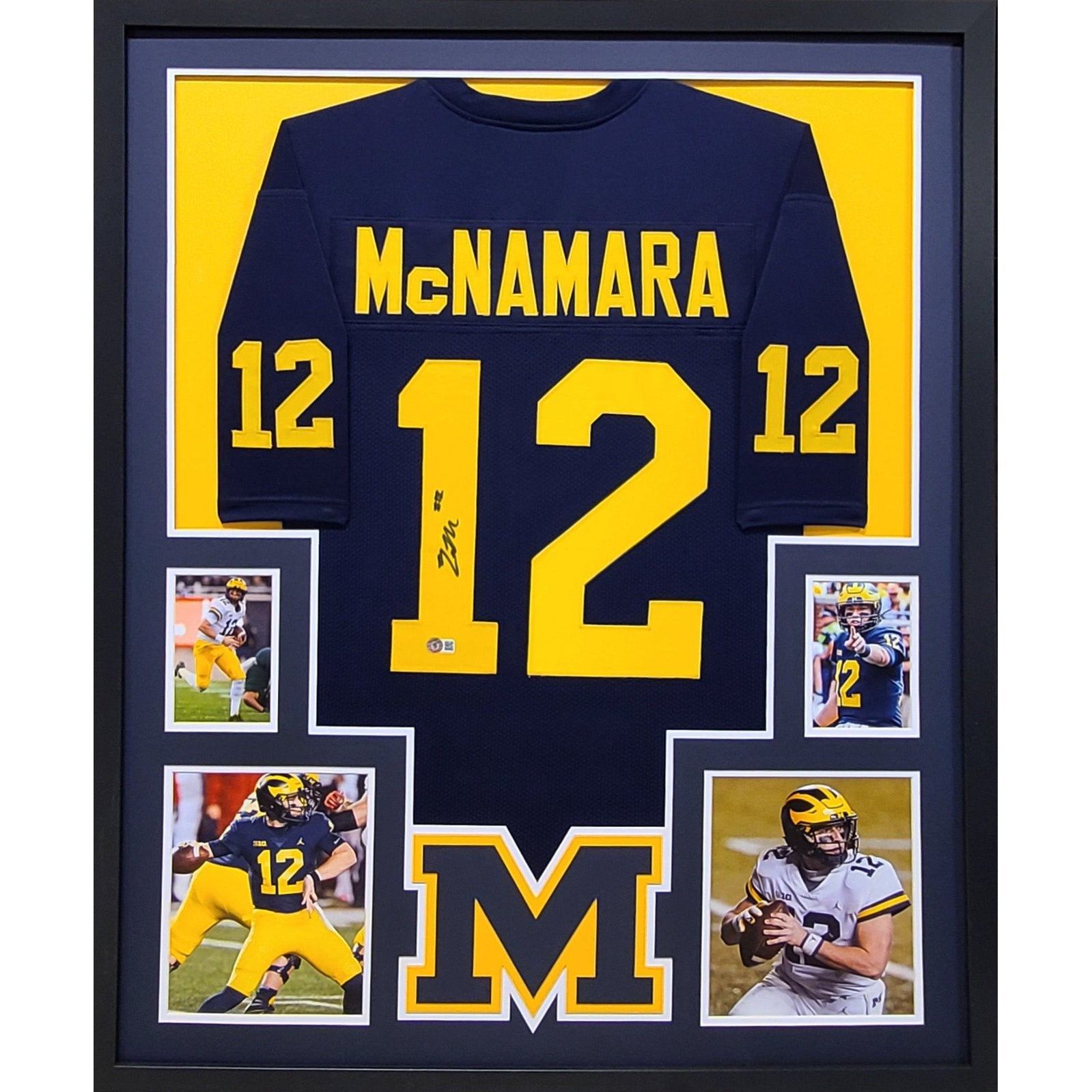 Cade McNamara Framed Signed Jersey Beckett Autographed Michigan Wolverines