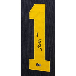 Cade McNamara Framed Signed Jersey Beckett Autographed Michigan Wolverines