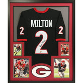 Kendall Milton Signed Framed Jersey Beckett BAS Autographed Georgia