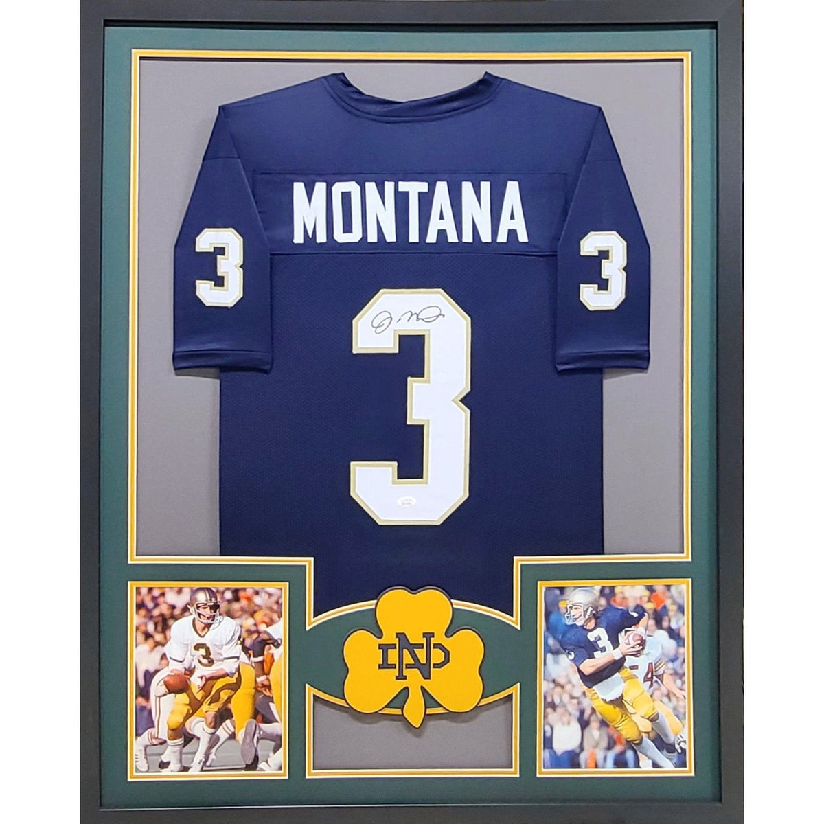 Joe Montana Signed Framed Jersey JSA Autographed Notre Dame