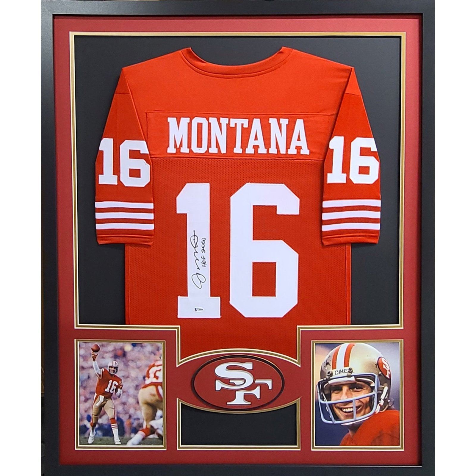 Joe Montana Signed Framed Jersey Beckett Autographed San Francisco 49ers