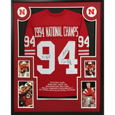 Nebraska National Championship Framed Signed Jersey JSA Autographed 1994