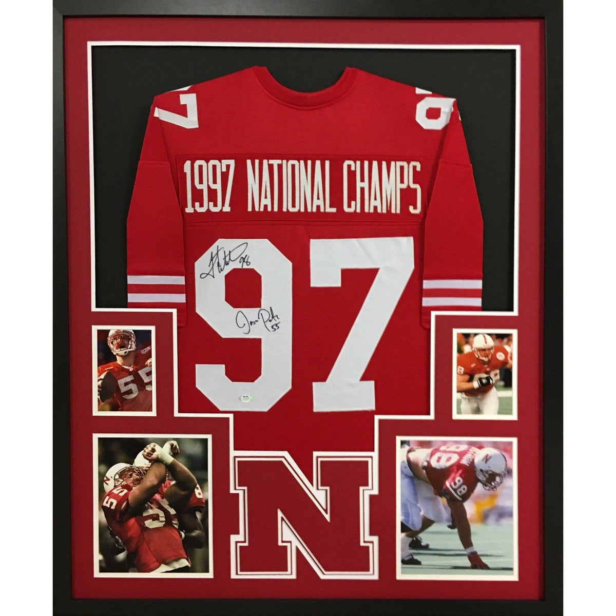 Nebraska National Championship Framed Signed Jersey JSA Autographed 1997