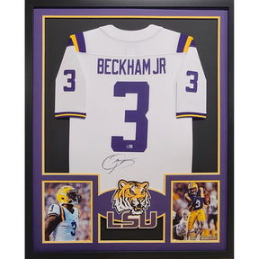 Odell Beckham Jr. Framed Signed Jersey Beckett Autographed LSU Lousiana State OBJ