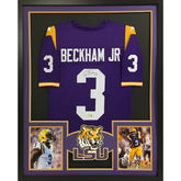 Odell Beckham Jr. Framed Signed Jersey Beckett Autographed LSU OBJ