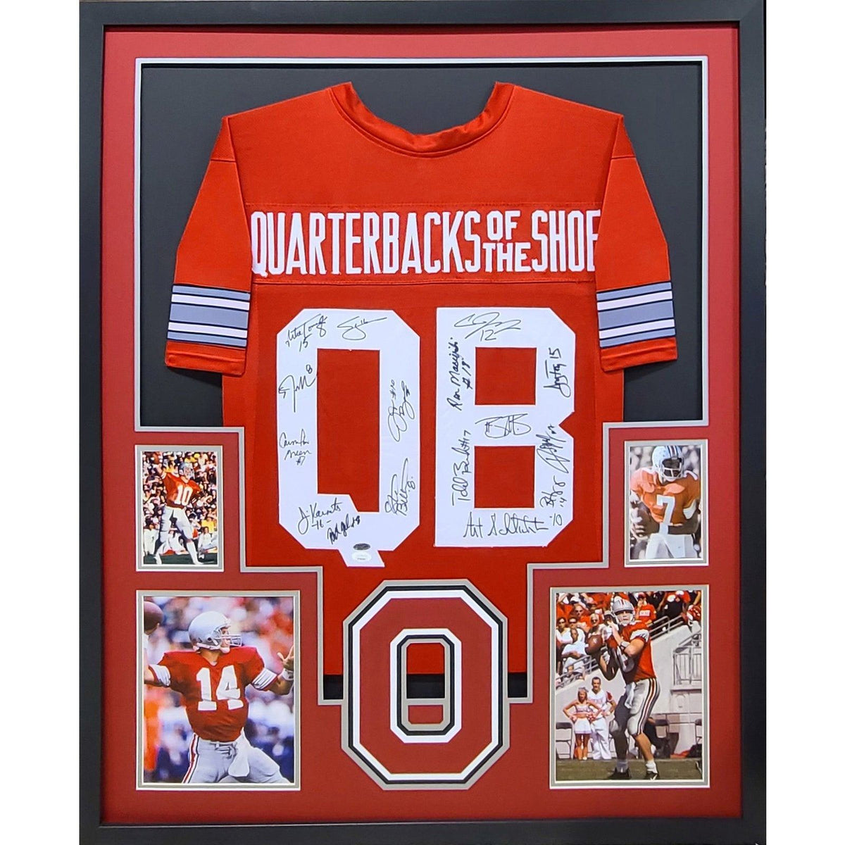 Ohio State QBs Signed Framed Jersey Playball Autographed Signed by 15 OSU