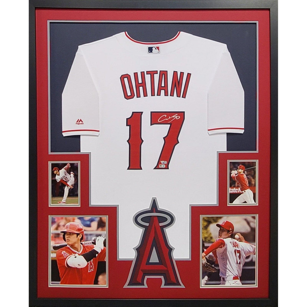 Autographed/Signed Shohei Ohtani Angels Red Majestic Jersey Fanatics COA