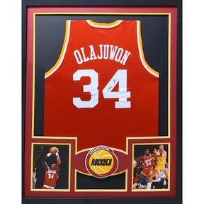 Hakeem Olajuwon Framed Jersey JSA Autographed Signed Houston Rockets