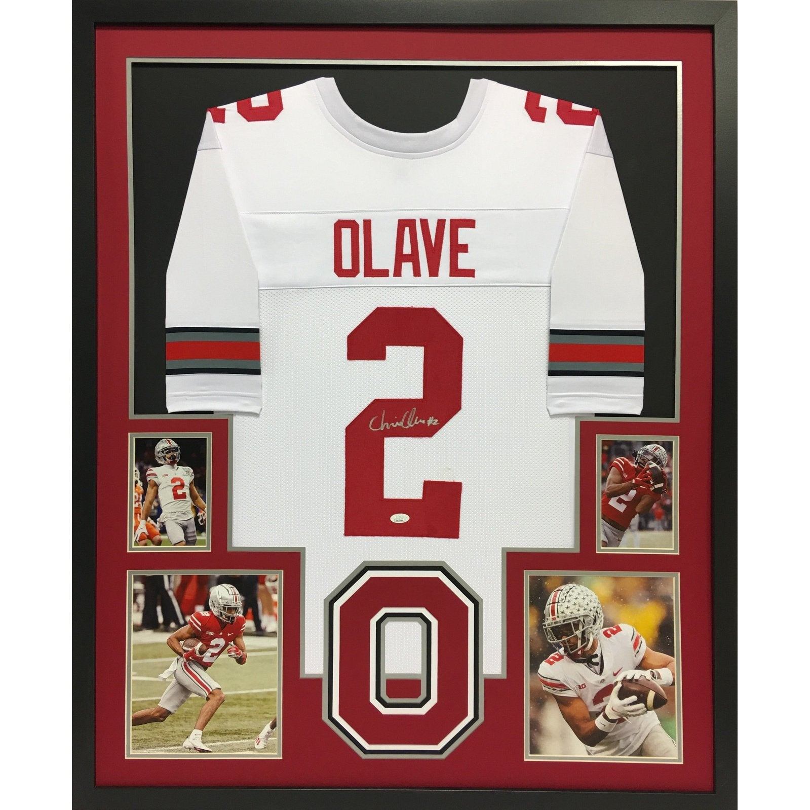 Chris Olave Framed Signed Jersey JSA Autographed Ohio State Buckeyes OSU