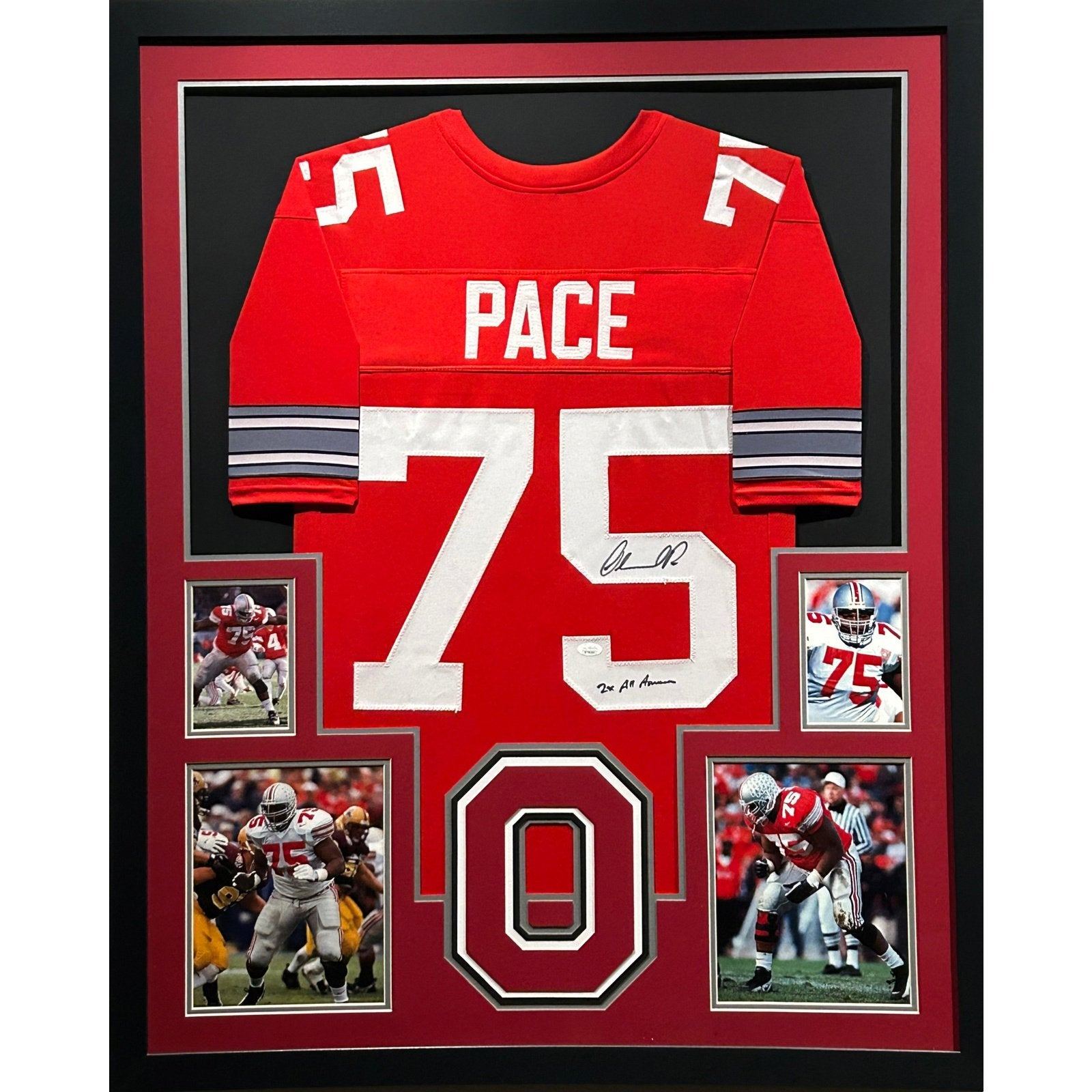 Orlando Pace Framed Signed Ohio State Jersey JSA Autographed