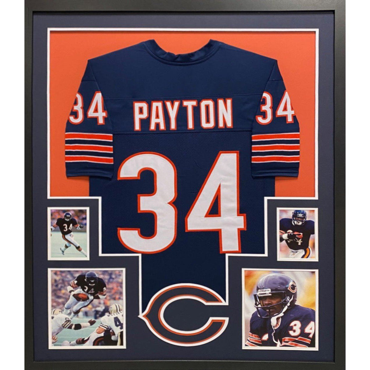 Walter payton signed store jersey framed