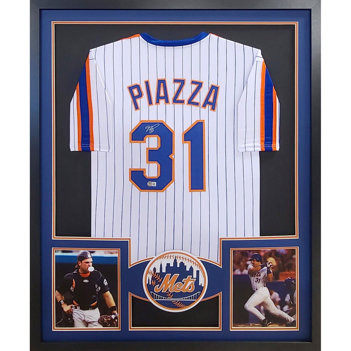 Mike Piazza Framed Signed Jersey Beckett Autographed New York Mets