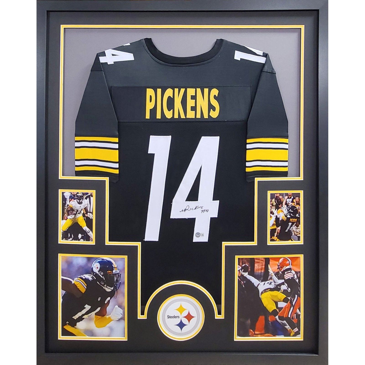George Pickens Signed Framed Jersey Beckett Autographed Pittsburgh Ste