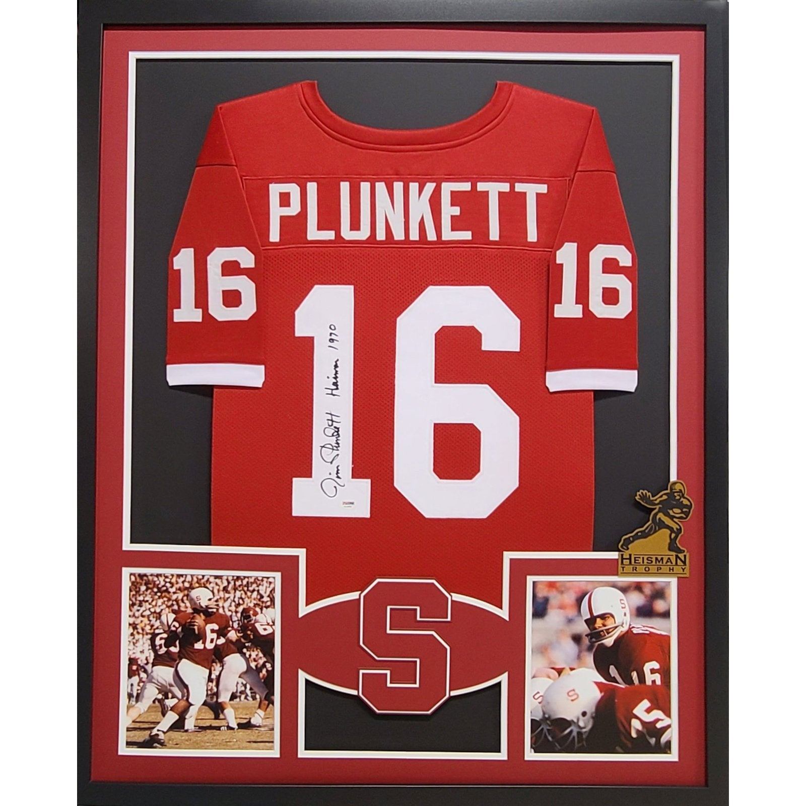 Jim Plunkett Framed Signed Jersey PSA/DNA Autographed Stanford Heisman