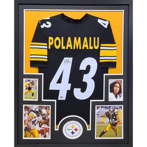 Troy Polamalu Signed Framed Jersey Beckett Autographed Pittsburgh Steelers