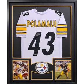 Troy Polamalu Signed Framed Jersey Beckett Autographed Pittsburgh Steelers