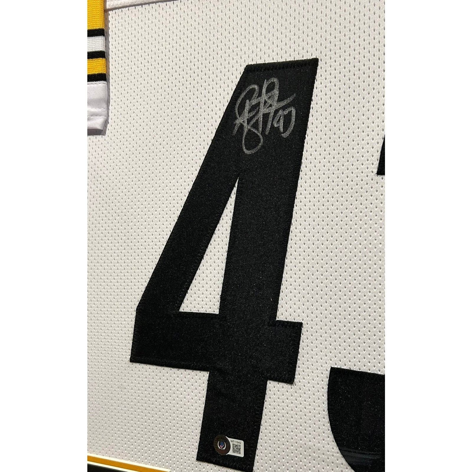 Troy Polamalu Signed Framed Jersey Beckett Autographed Pittsburgh Steelers  BG0