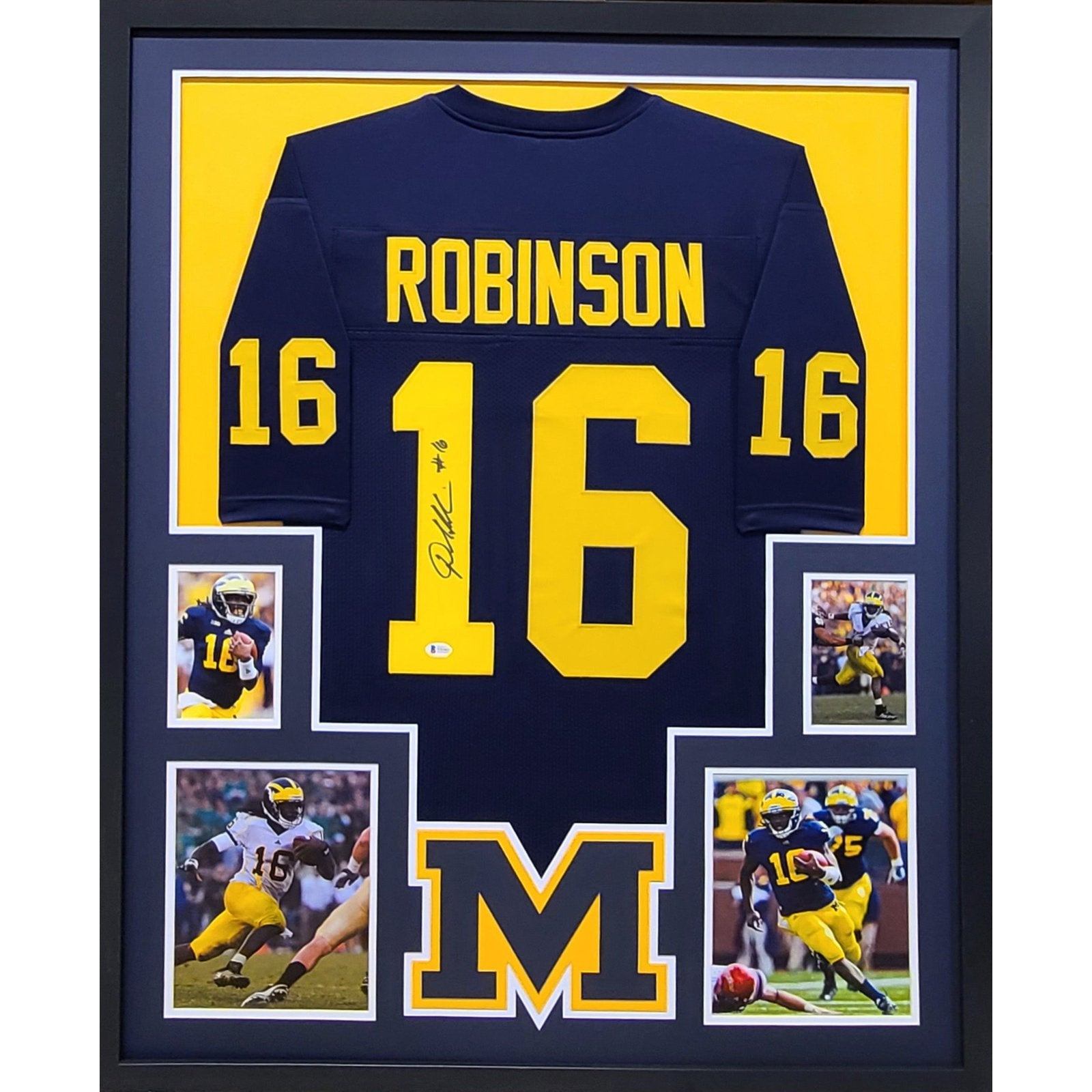 Denard Robinson Framed Signed Jersey Beckett Autographed Michigan Wolverines