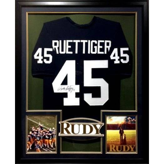 Rudy Ruettiger Framed Movie Jersey JSA Autographed Notre Dame