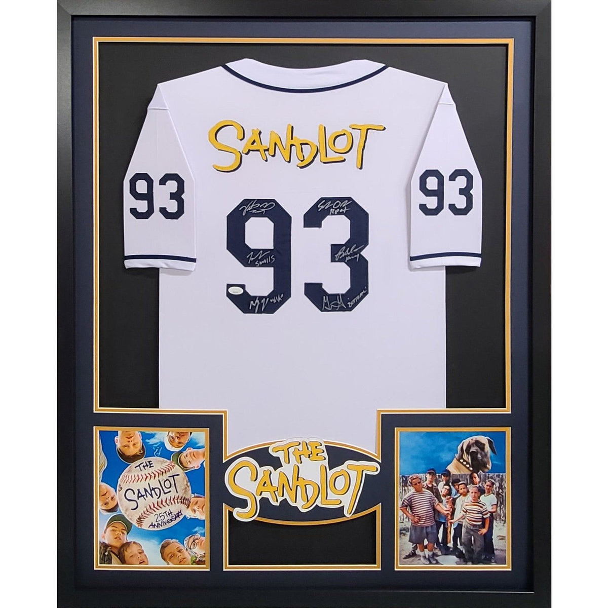 The Sandlot Framed Signed Jersey JSA Autographed by 6 Cast Members