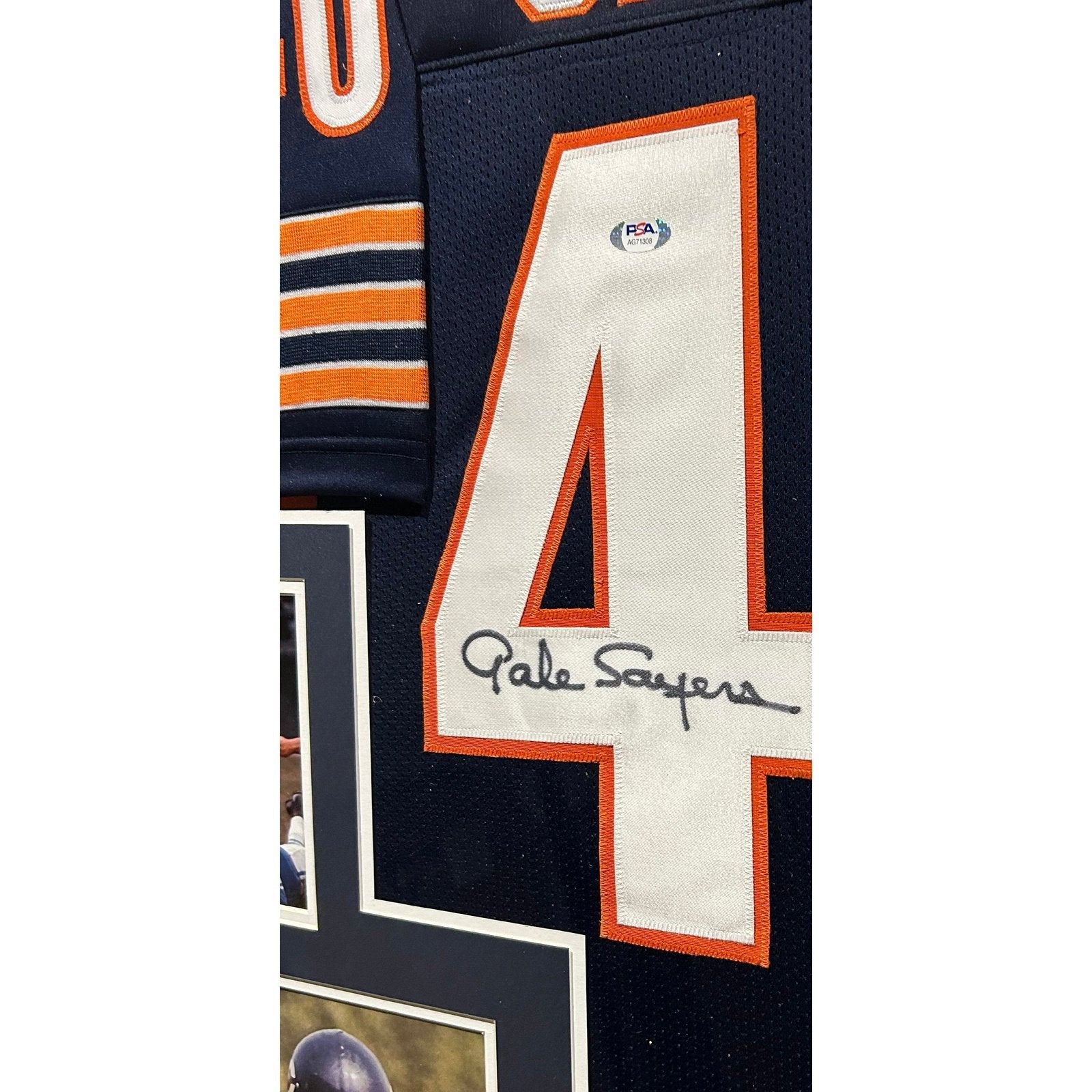 Gale Sayers Autographed Signed Chicago Bears Framed Jersey PSA 