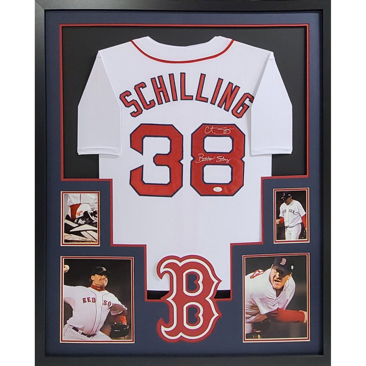 Curt Schilling Signed Framed Jersey JSA Autographed Boston Red Sox