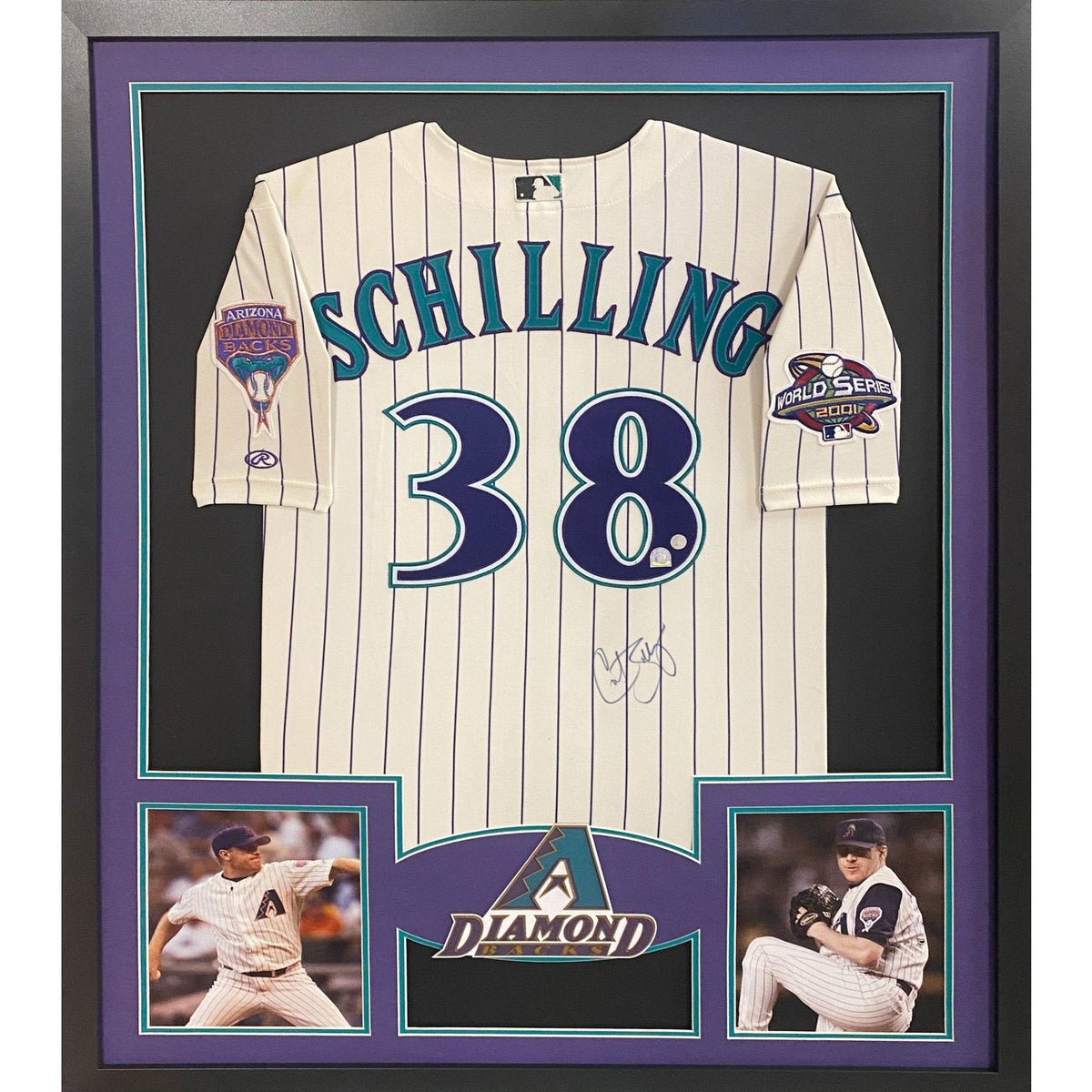 Curt Schilling Framed Jersey MLB COA Autographed Signed Arizona Diamondbacks